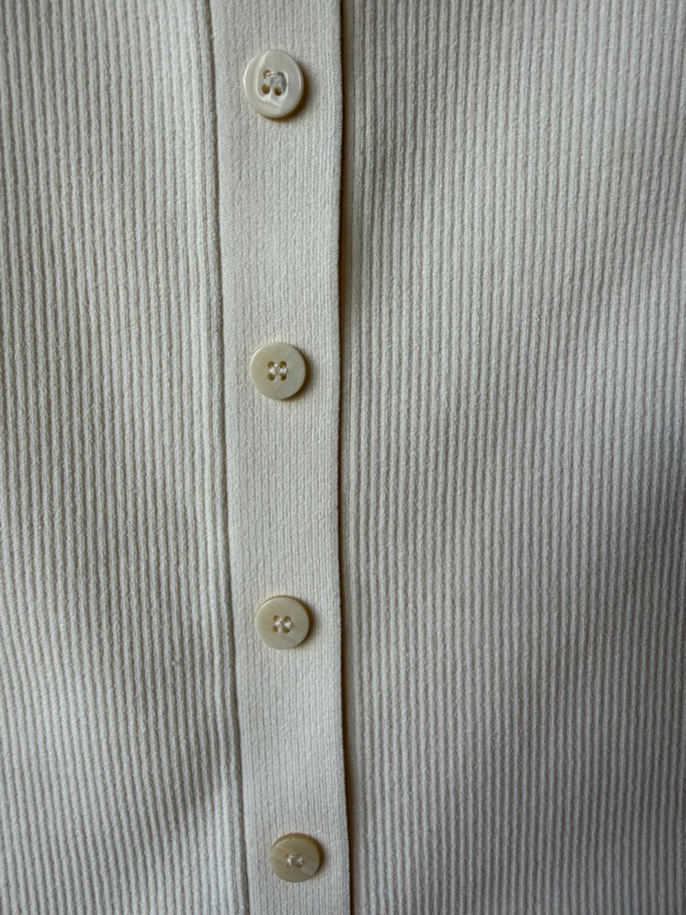 Theory Cream Button-Front Ribbed Tank Top - Picture 5 of 7